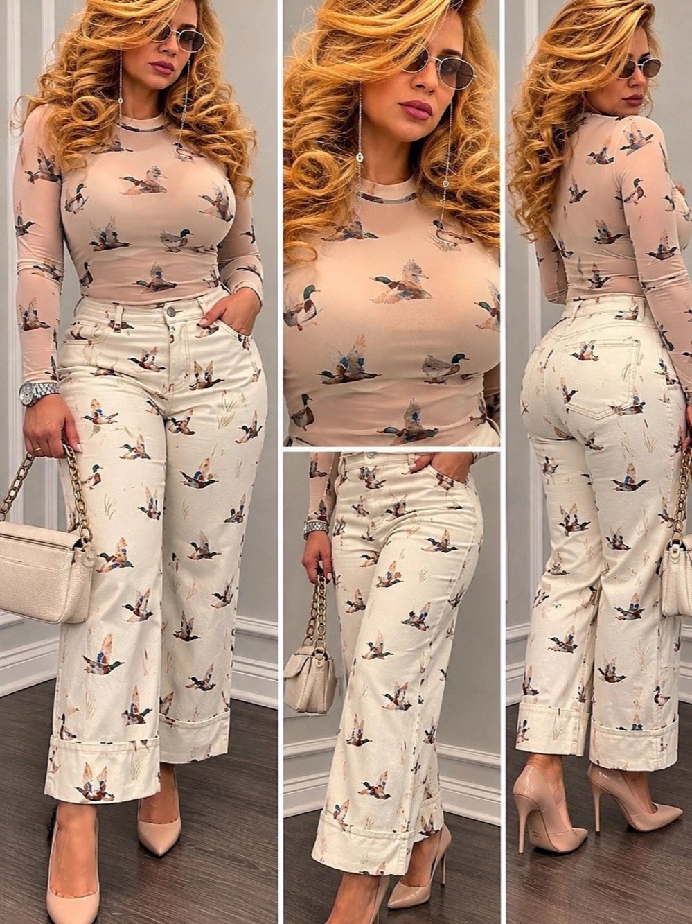 NEW WITH TAGS Duck Print 2-Piece Set Size 14 / L